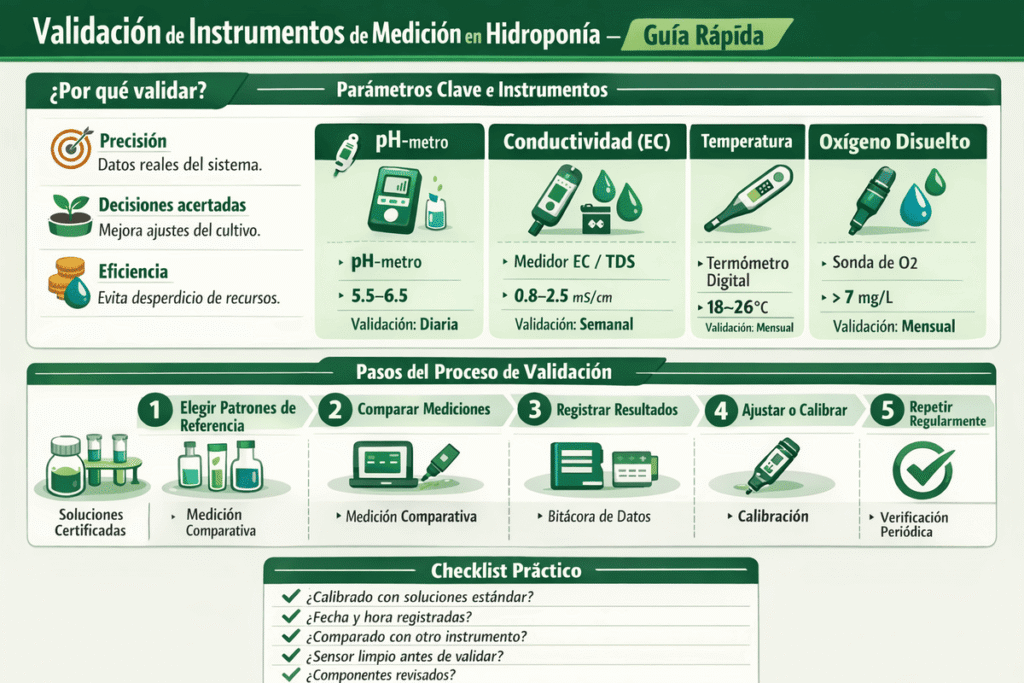 Validación de instrumentos de medición hidropónica infoliveplant