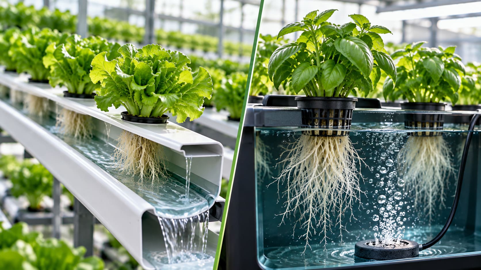 Sistemas NFT vs DWC en hidroponía: ventajas y desventajas